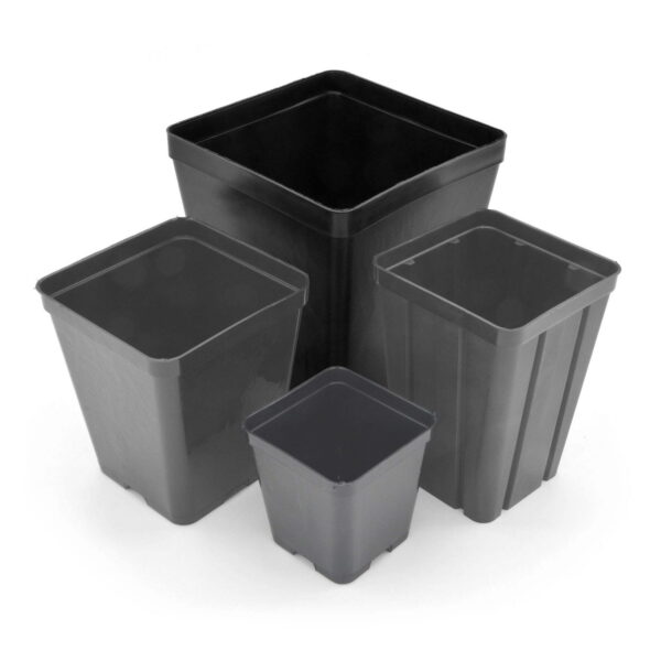 quadrato nero inx 4 Black square pot (14x14x16 cm)